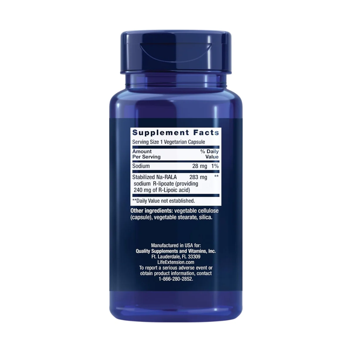 Life Extension Super R-Lipoic Acid 240mg 60 Vegetarian Capsules - Image 2