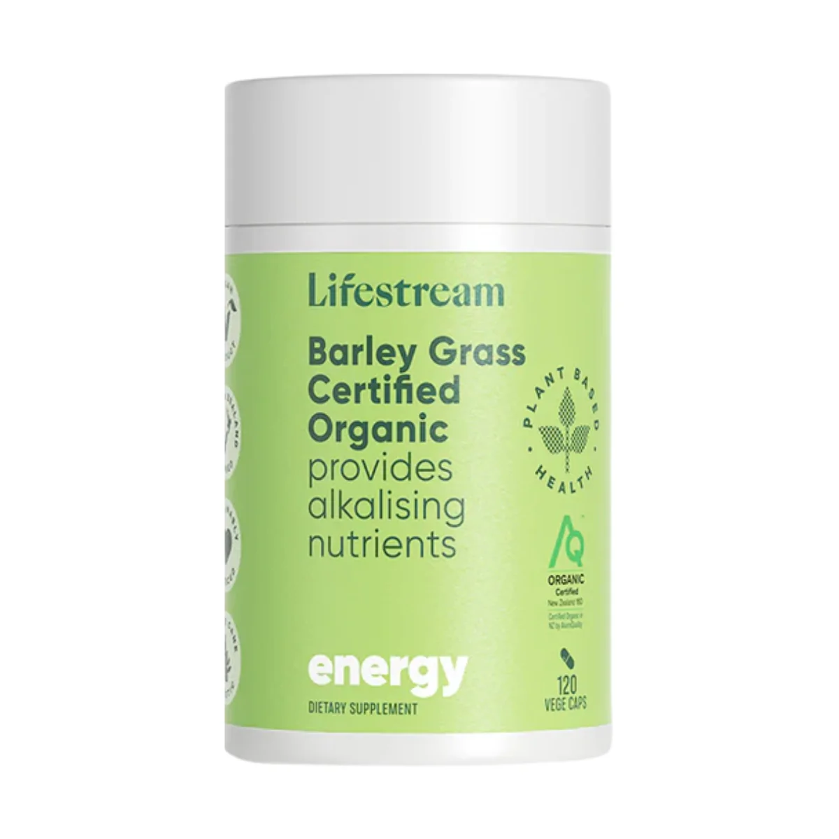 Lifestream Certified Organic Barley Grass 120 Vege Capsules