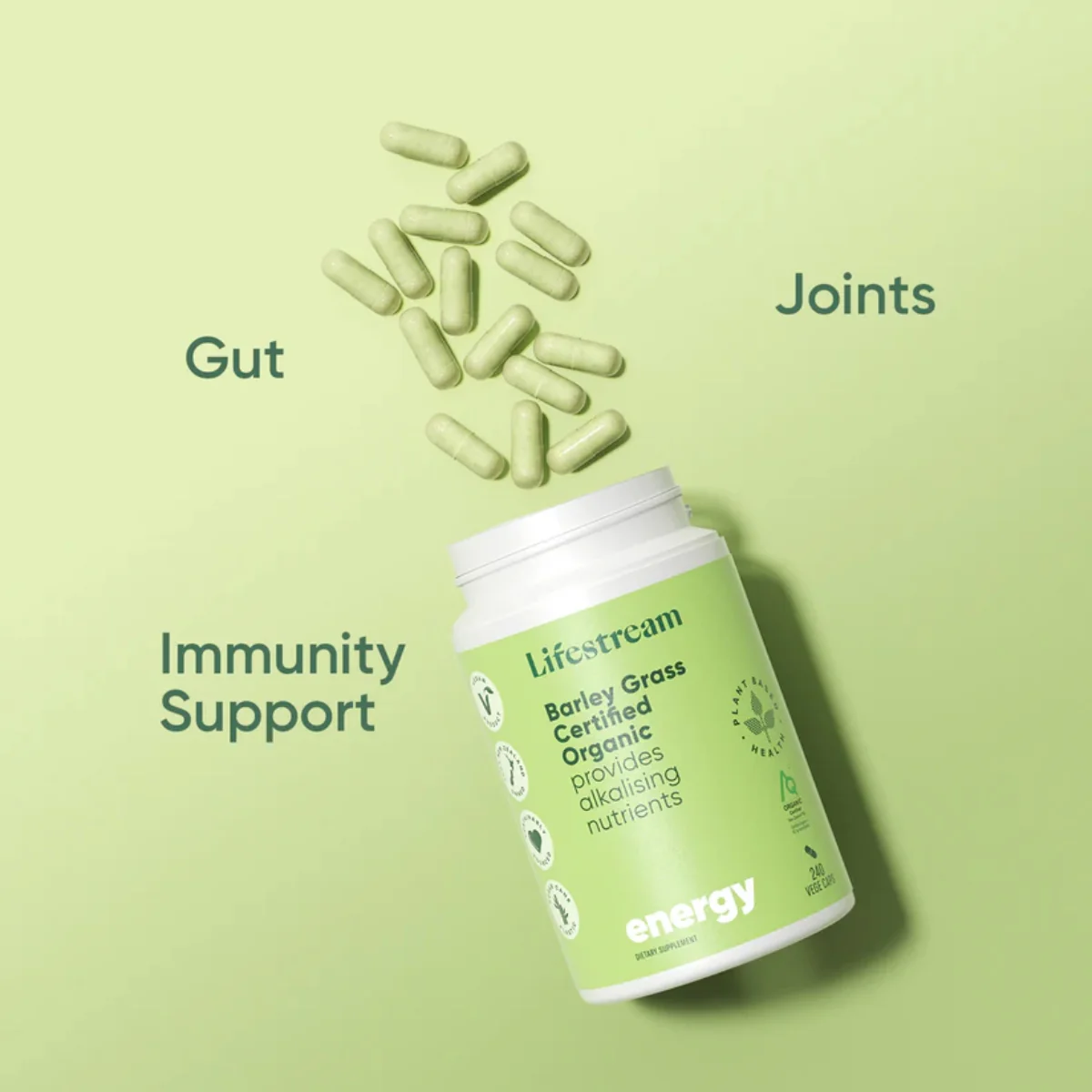 Lifestream Certified Organic Barley Grass 120 Vege Capsules - Image 5