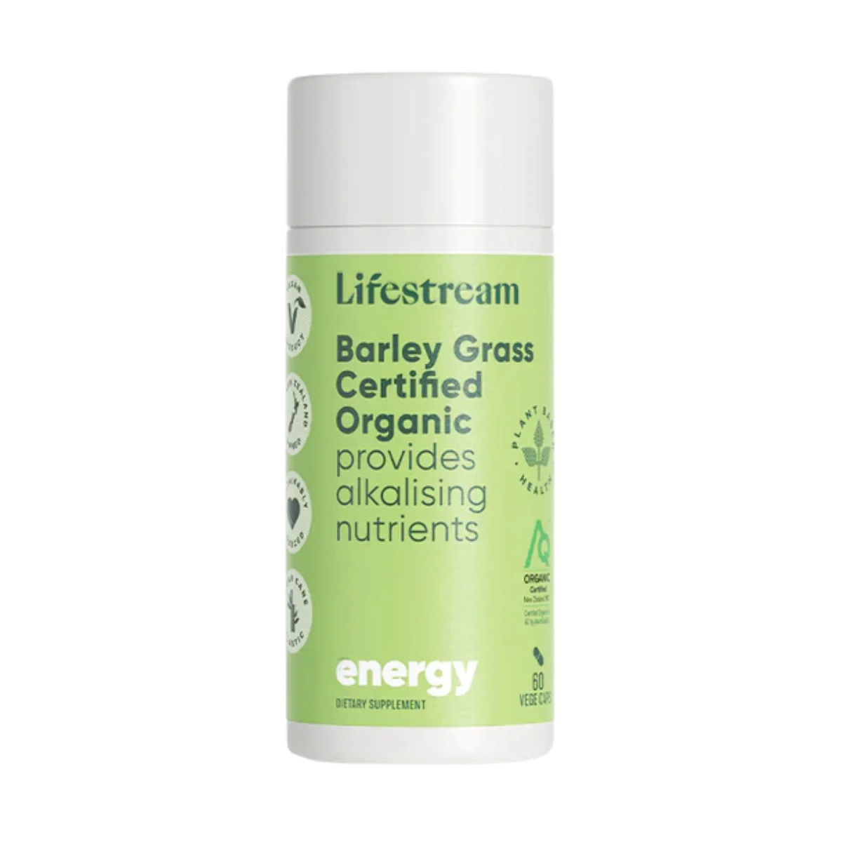 Lifestream Certified Organic Barley Grass 60 Vege Capsules