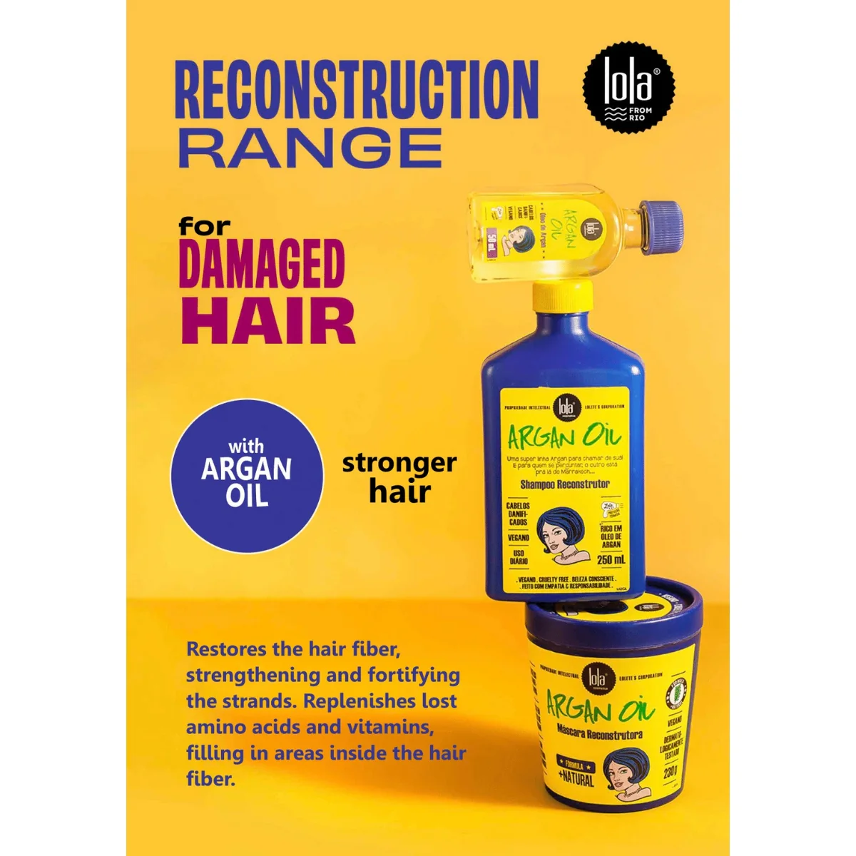 Lola From Rio Argan Oil Reconstructive Hair Oil 50ml - Image 3