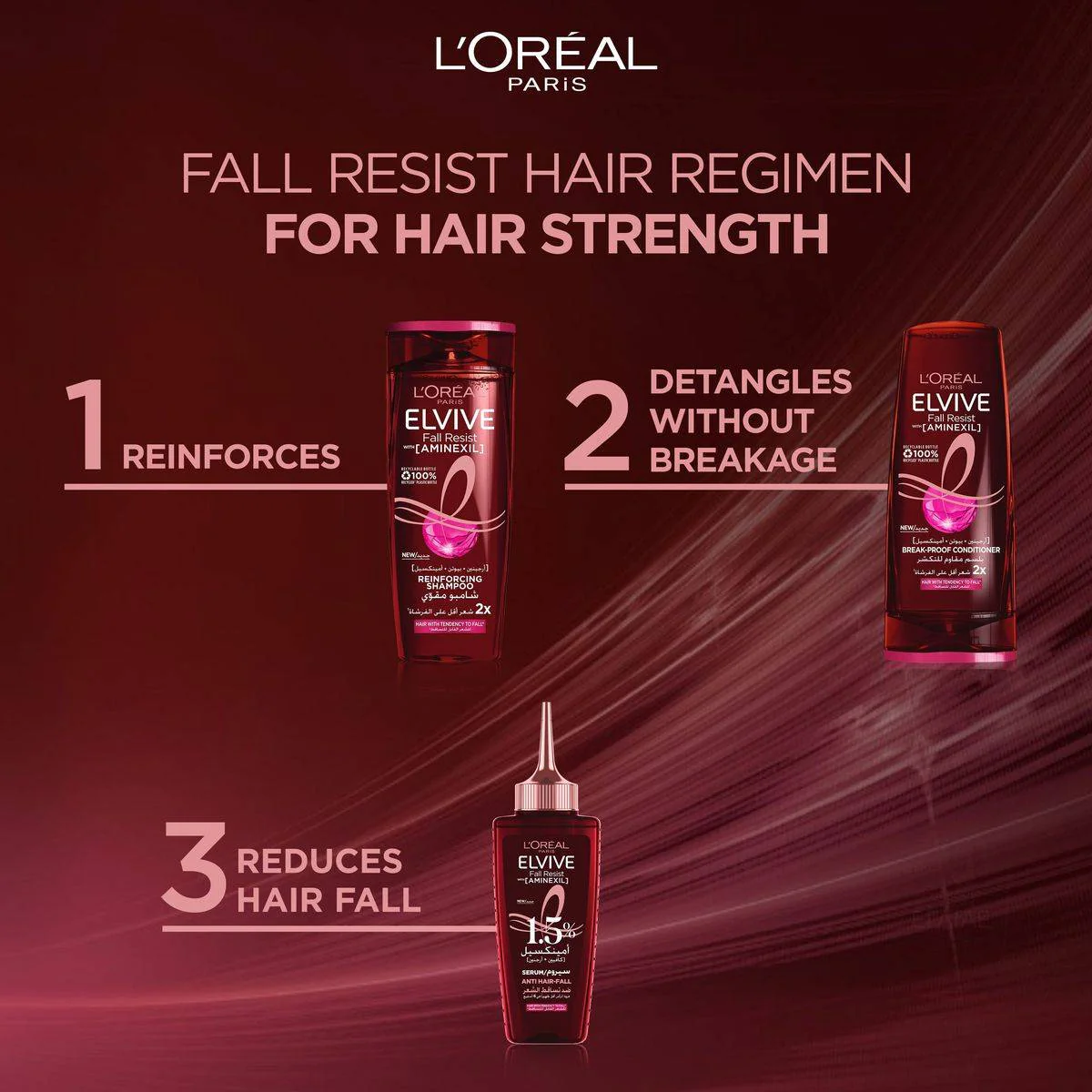 Loreal Paris Elvive Fall Resist Shampoo 200ml - Image 2