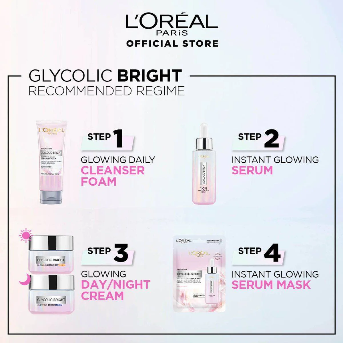 Loreal Paris Glycolic Bright Glycolic Acid Glowing Day Cream SPF30 50ml - Image 2