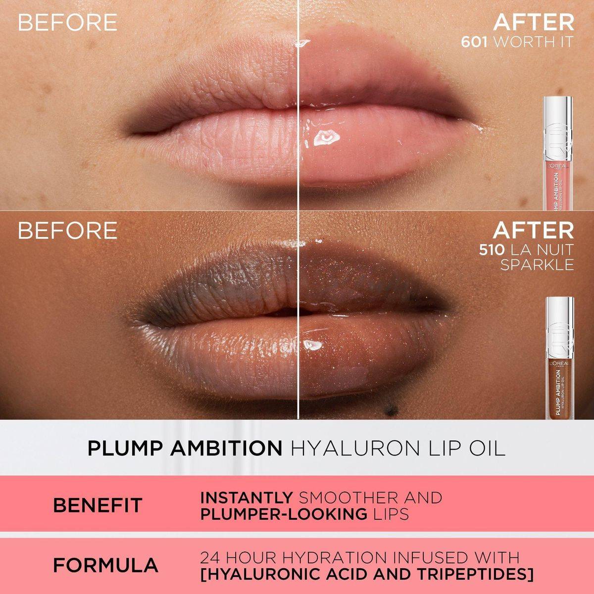 Loreal Paris Plump Ambition Hyaluron Lip Oil 201 Milky Nu - Image 3