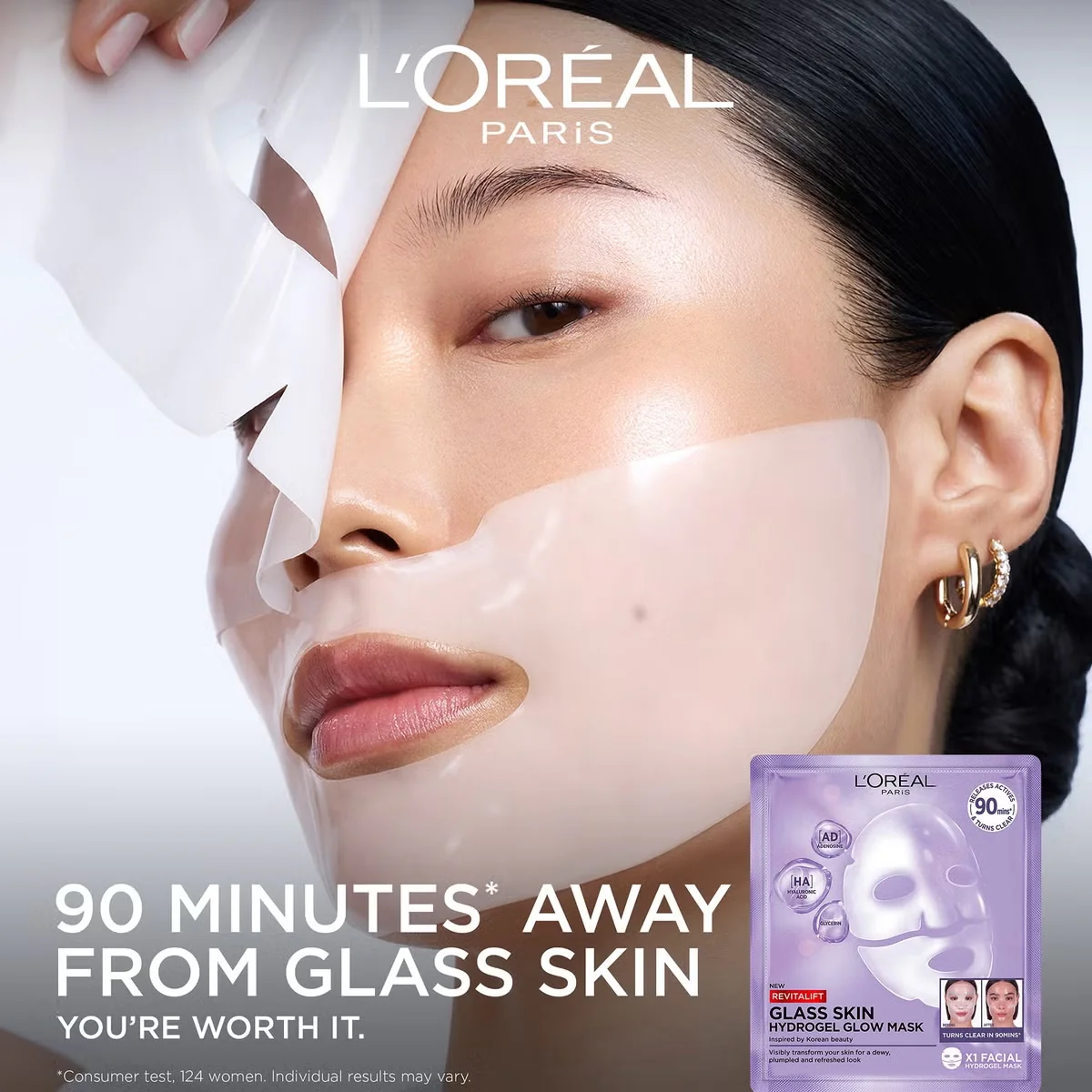 Loreal Paris Revitalift Filler Glass Skin Hydrogel Glow Mask - Image 2