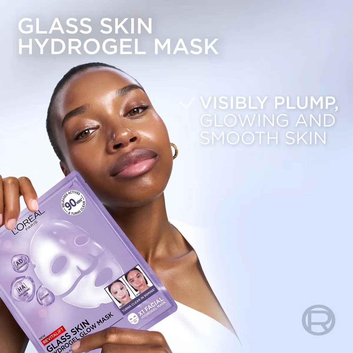 Loreal Paris Revitalift Filler Glass Skin Hydrogel Glow Mask - Image 3