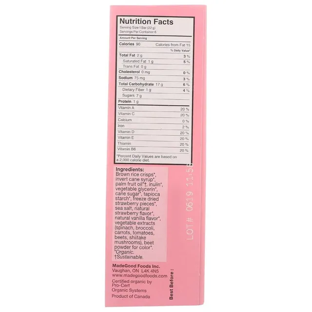 Made Good Crispy Squares Strawberry 132g 6 Packs - Image 4