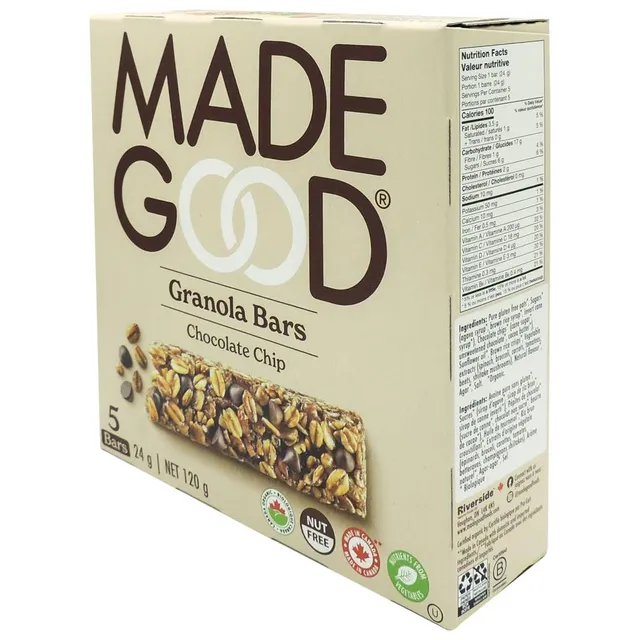 Made Good Granola Bars Chocolate Chip 120g 5 Packs - Image 2