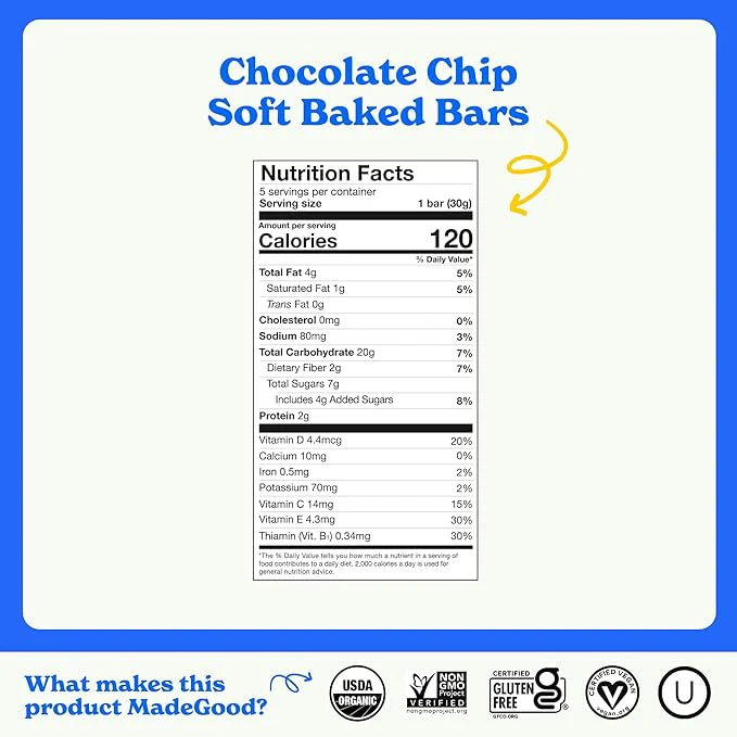 Made Good Mornings Soft Bake Oat Bars Chocolate Chip 150g 5 Packs - Image 5