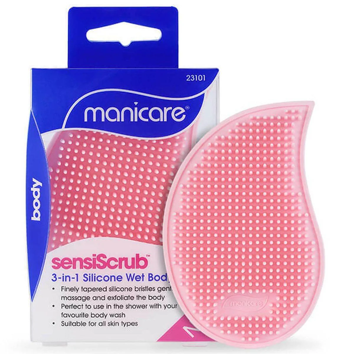 Manicare Sensiscrub 3 In 1 Silicone Wet Body Brush #23101 - Image 4