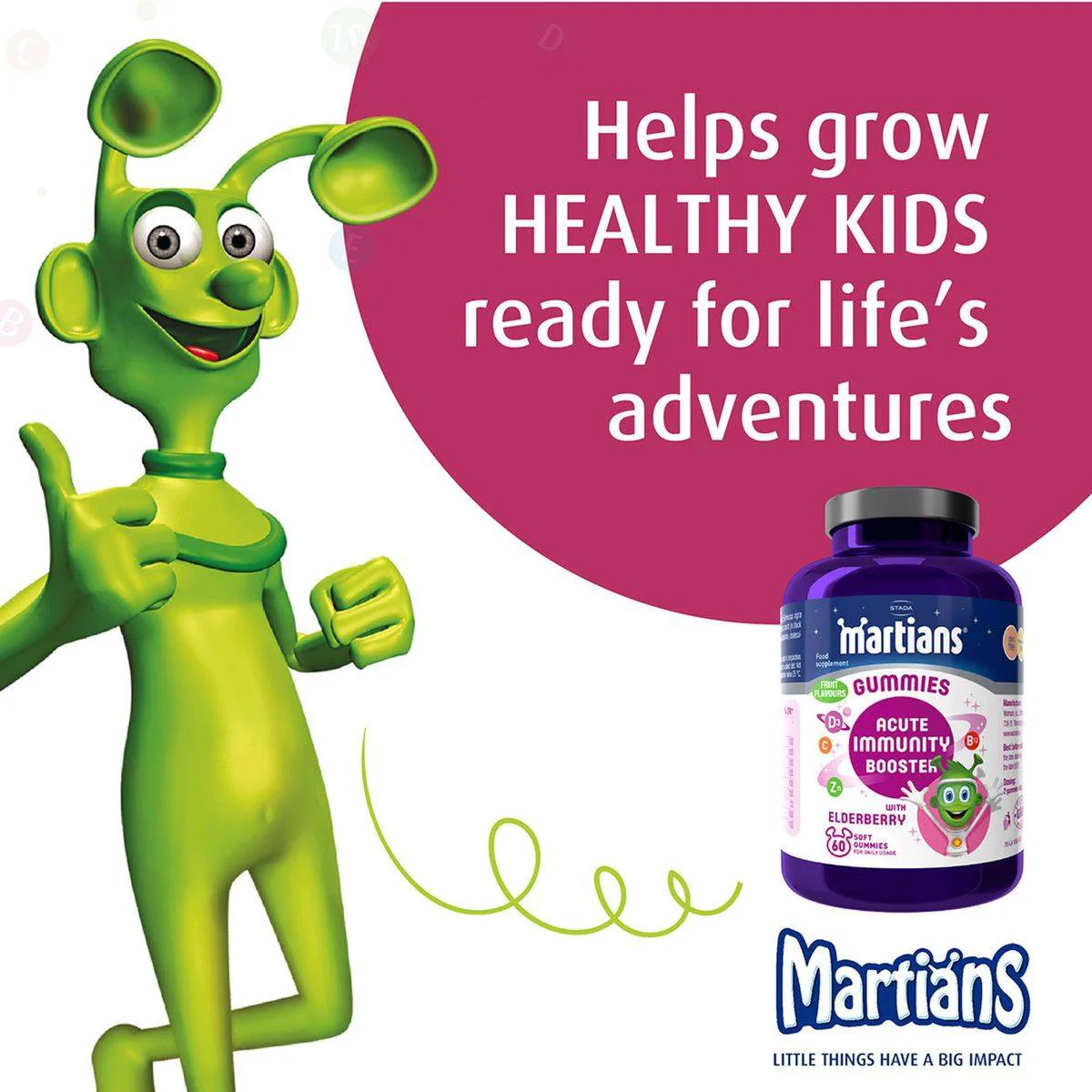 Martians Acute Immunity Booster with Elderberry 60 Gummies - Image 6
