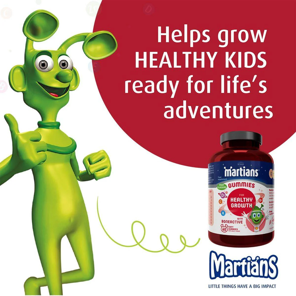 Martians Healthy Growth with Boneactive 60 Gummies - Image 2