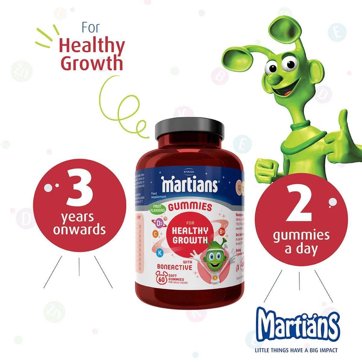 Martians Healthy Growth with Boneactive 60 Gummies - Image 3