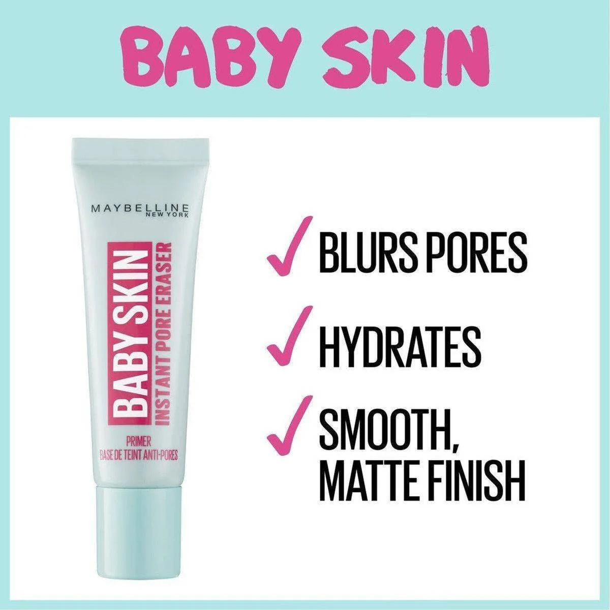 Maybelline Baby Skin Instant Pore Eraser Foundation Primer Smooth Matte Finish - Image 3