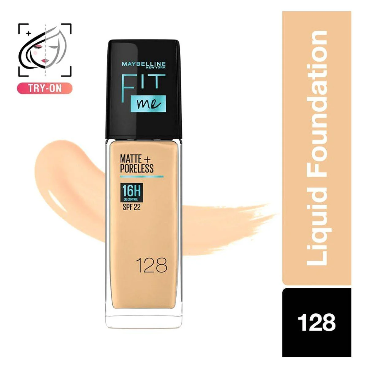 Maybelline Fit Me Matte + Poreless Liquid Foundation SPF22 128 - Image 3