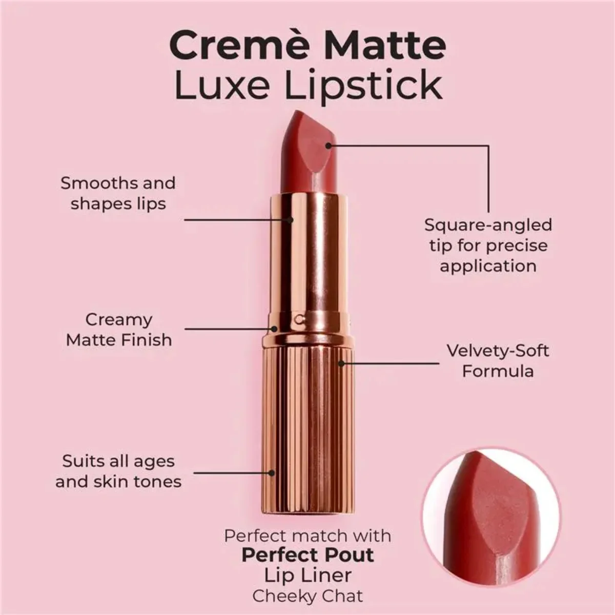 MCoBeauty Matte Luxe Lipstick Cheeky Chat - Image 3