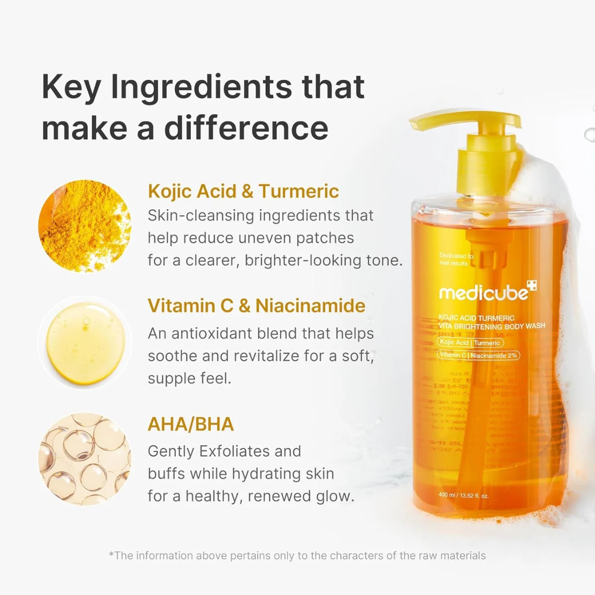 Medicube Kojic Acid Turmeric Vita Brightening Body Wash 400ml - Image 4