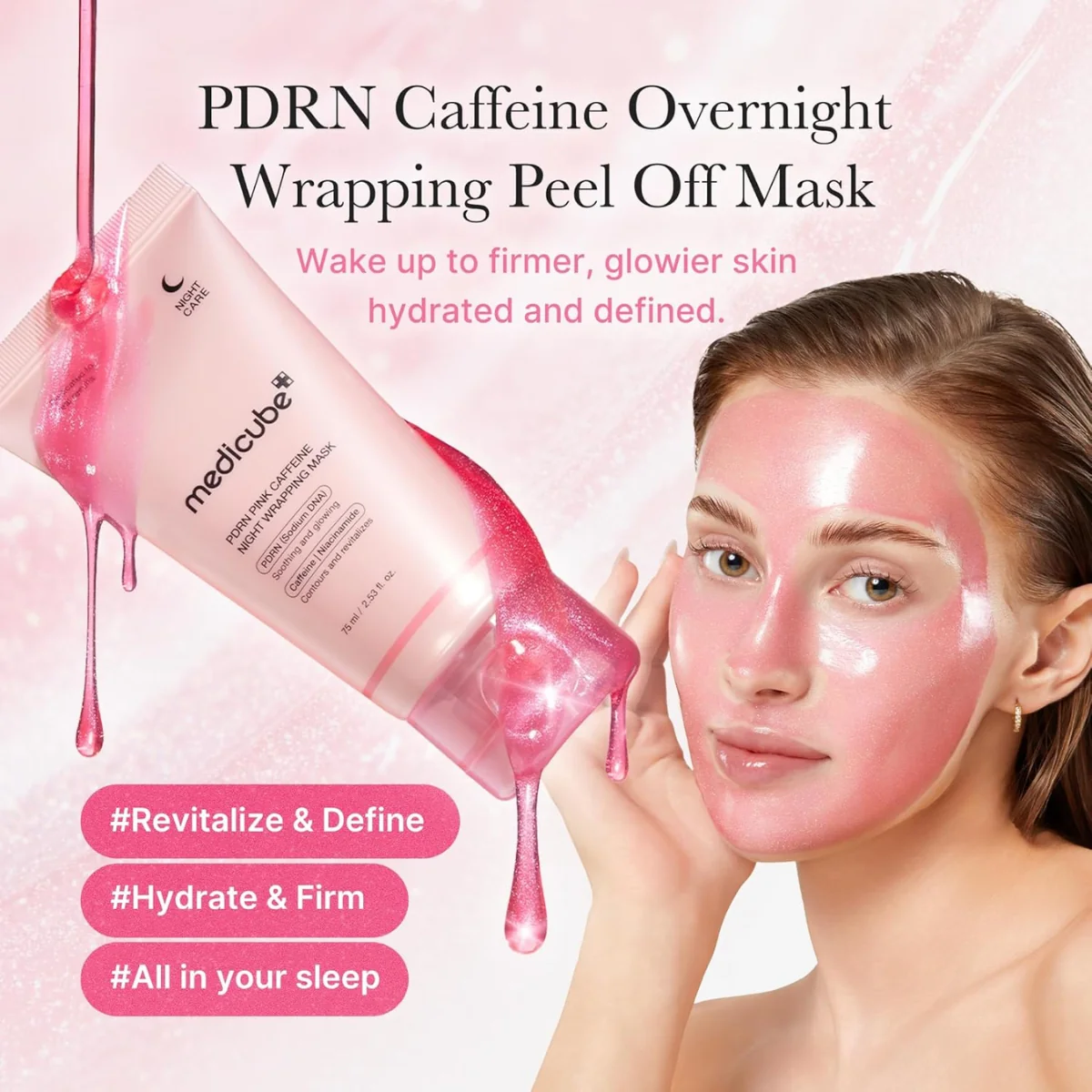Medicube PDRN Pink Caffeine Night Wrapping Mask 75ml - Image 5