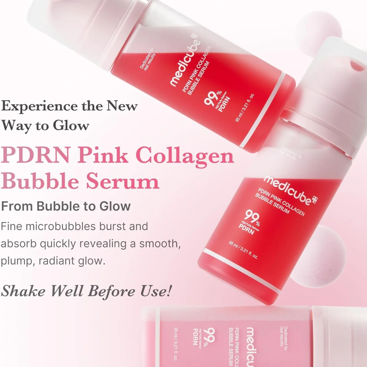 Medicube PDRN Pink Collagen Bubble Serum 95ml - Image 4