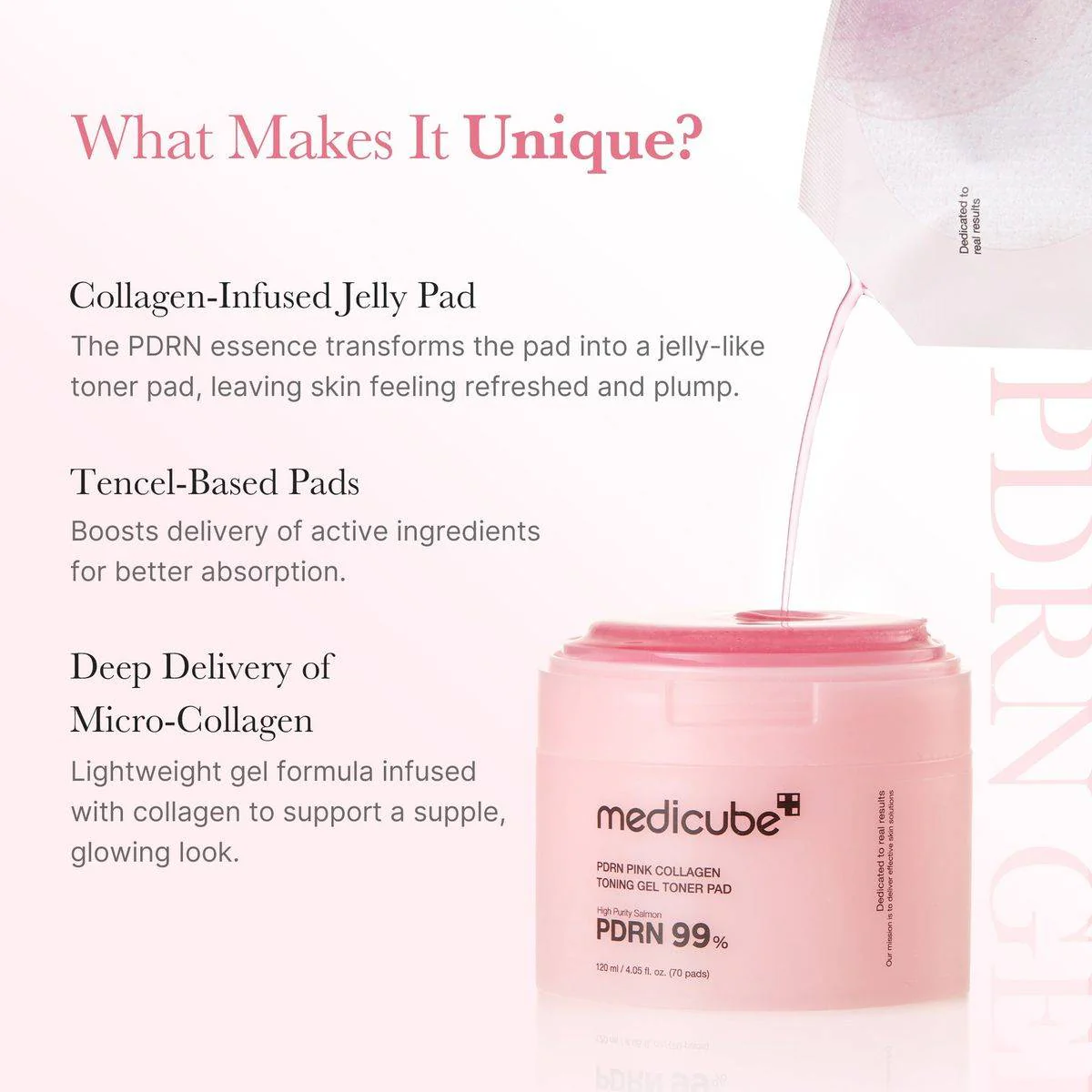 Medicube PDRN Pink Collagen Toning Gel Toner 70 Pads - Image 6