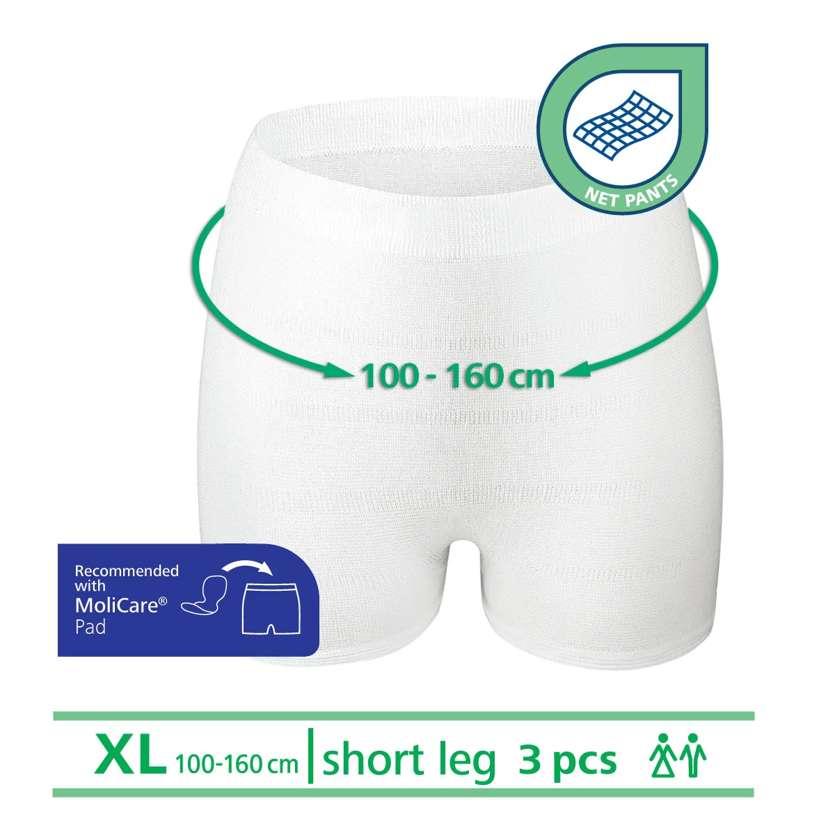 Molicare Fixpants Short Leg Extra Large 3 Pieces - Image 2