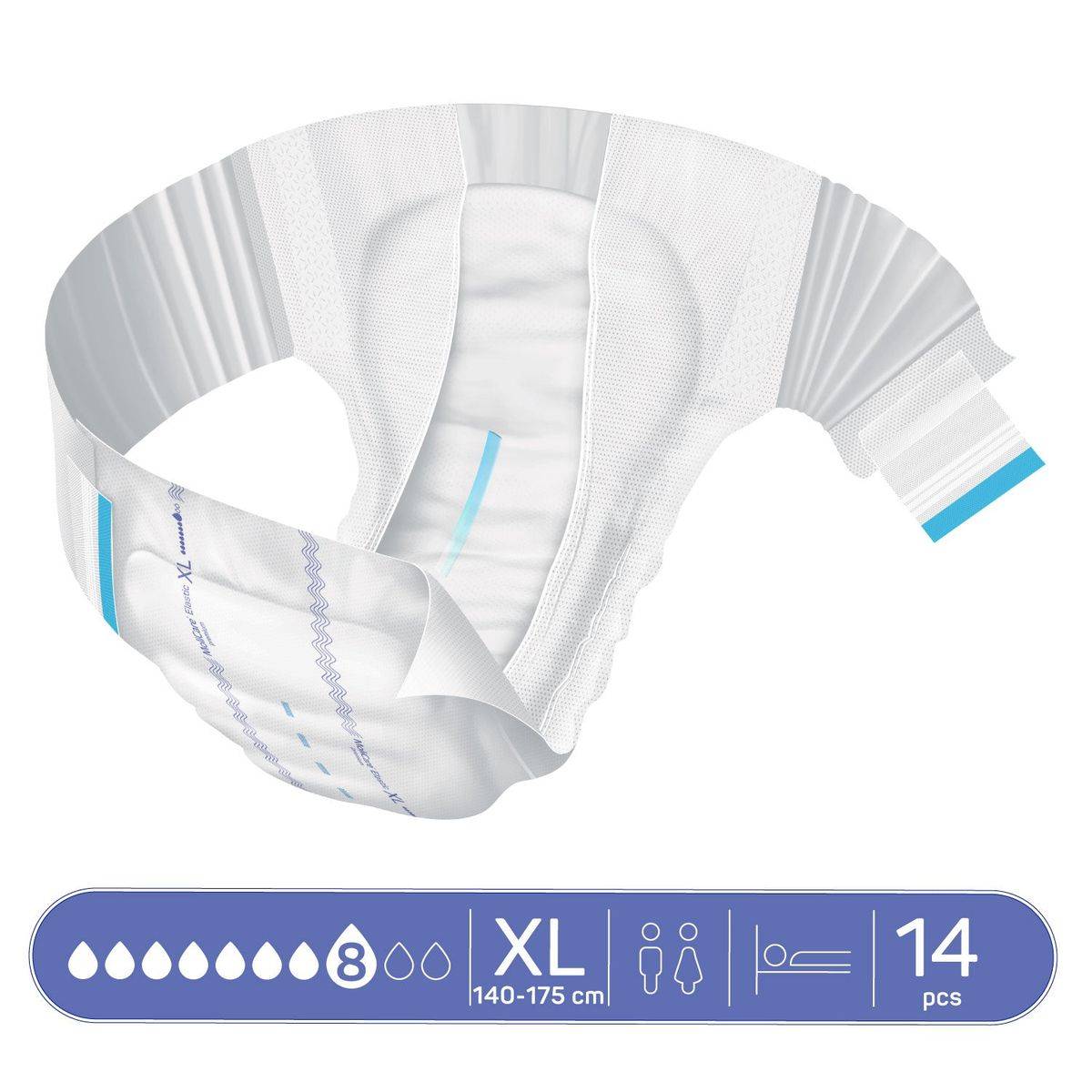 Molicare Premium Elastic 8 Drops Adult Diaper Extra Large 14 Pieces - Image 4