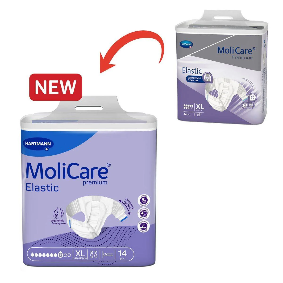 Molicare Premium Elastic 8 Drops Adult Diaper Extra Large 14 Pieces - Image 5