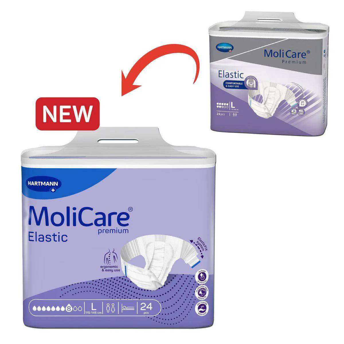 Molicare Premium Elastic 8 Drops Adult Diaper Medium 26 Pieces - Image 5