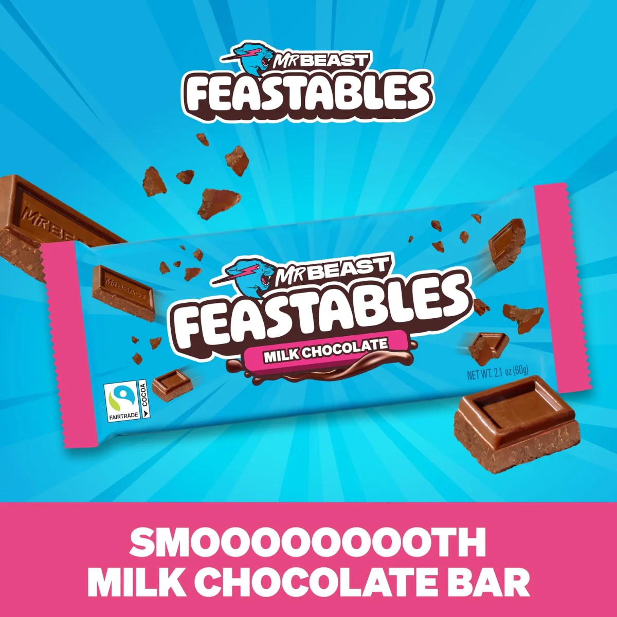Mr Beast Feastables Milk Chocolate 60g - Image 2