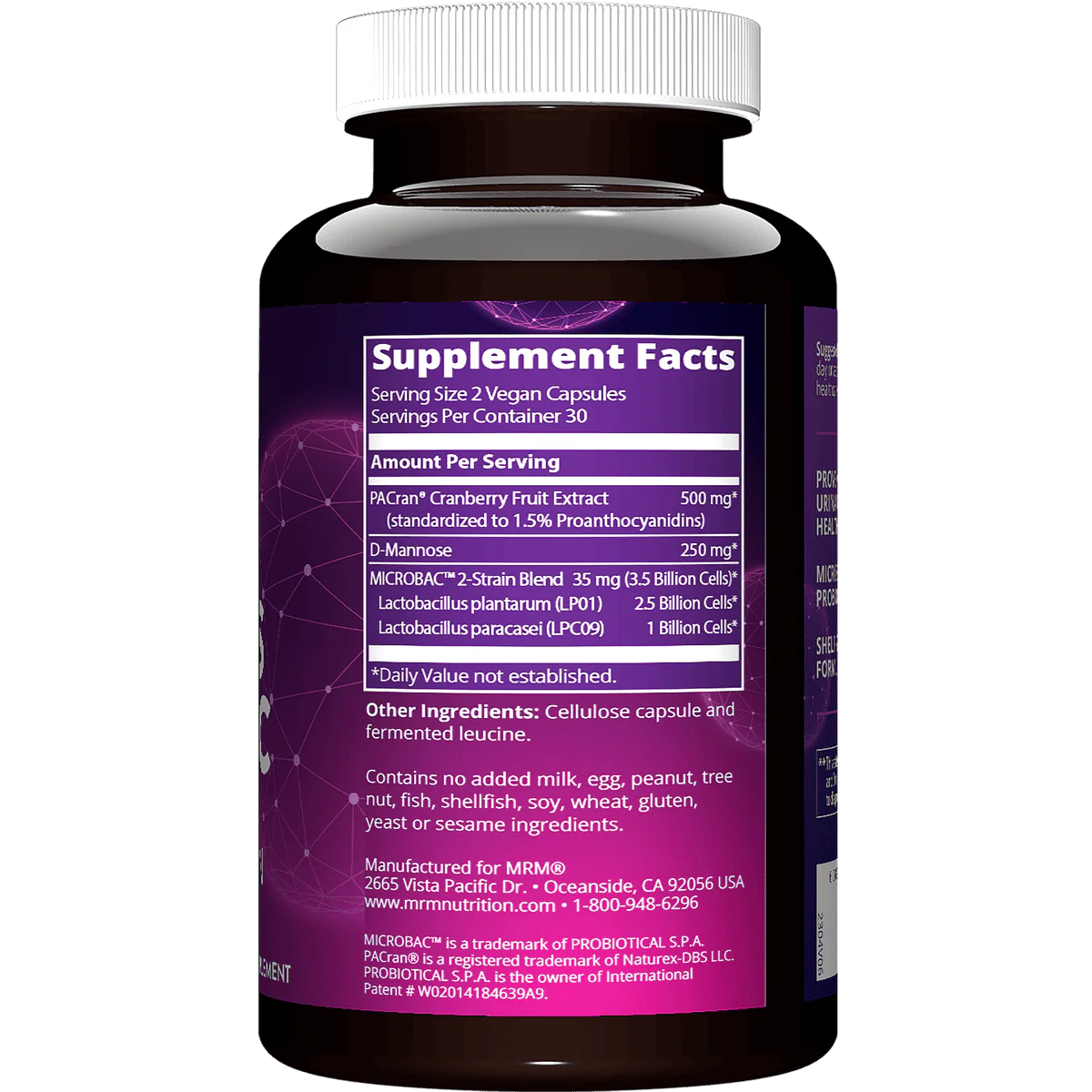 MRM Nutrition Women Probiotics 60 Vegan Capsules - Image 2