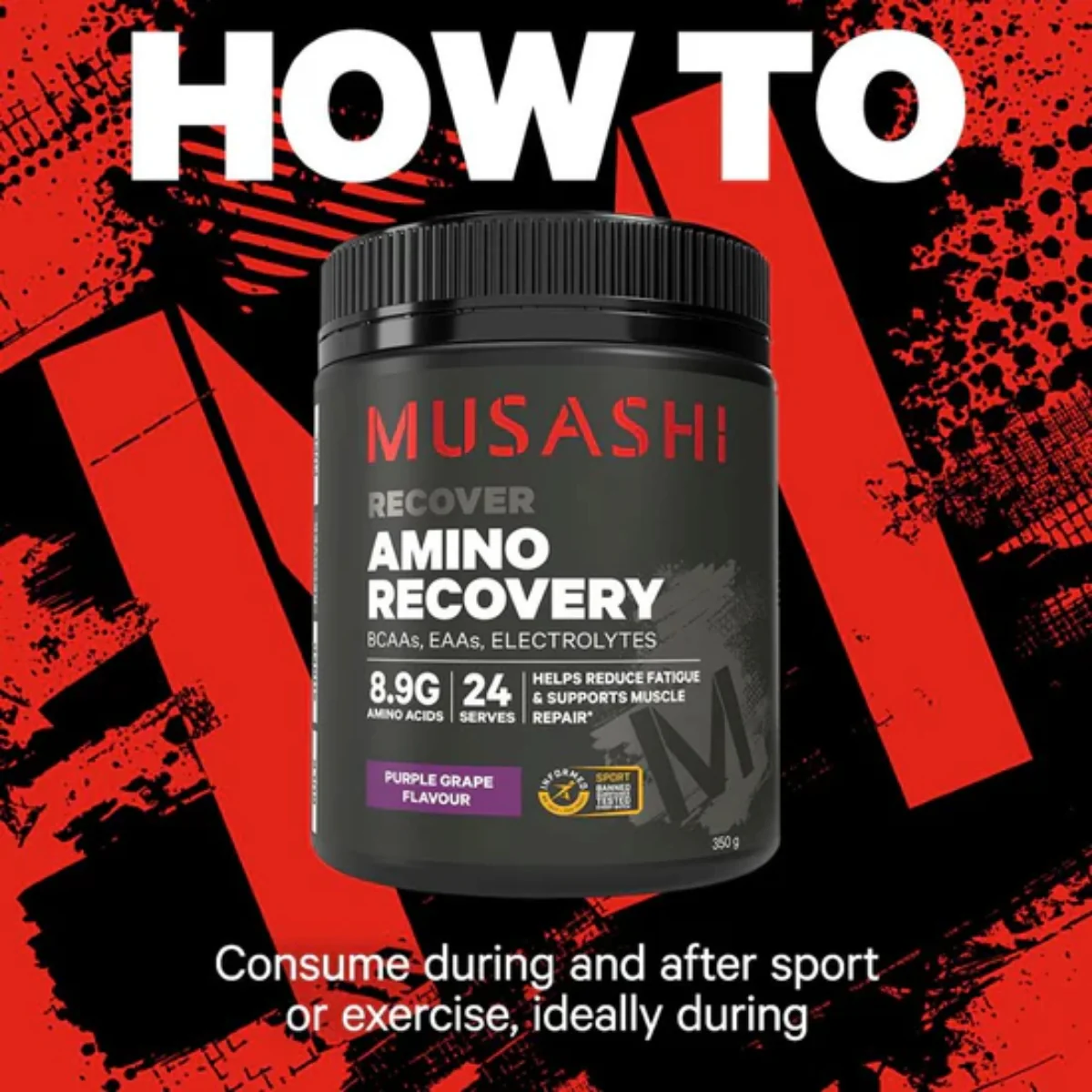 Musashi Amino Recovery Purple Grape 350g - Image 5