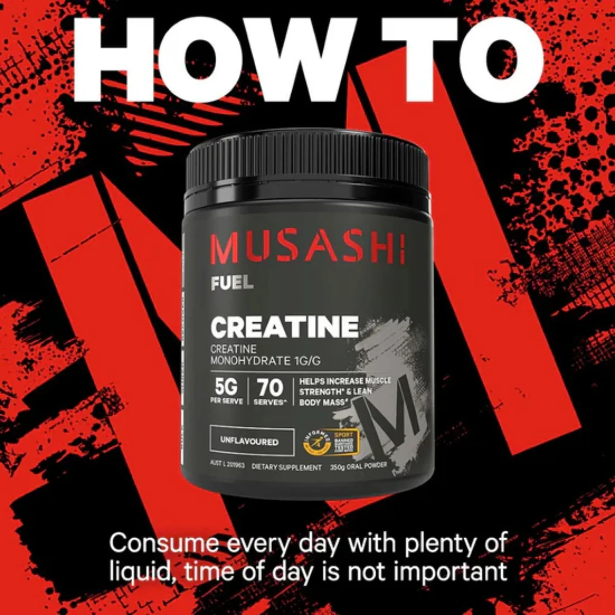 Musashi Creatine Unflavoured 350g - Image 5