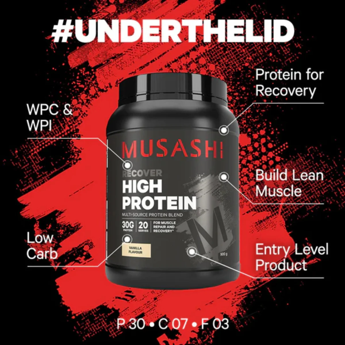 Musashi High Protein Vanilla 375g - Image 3