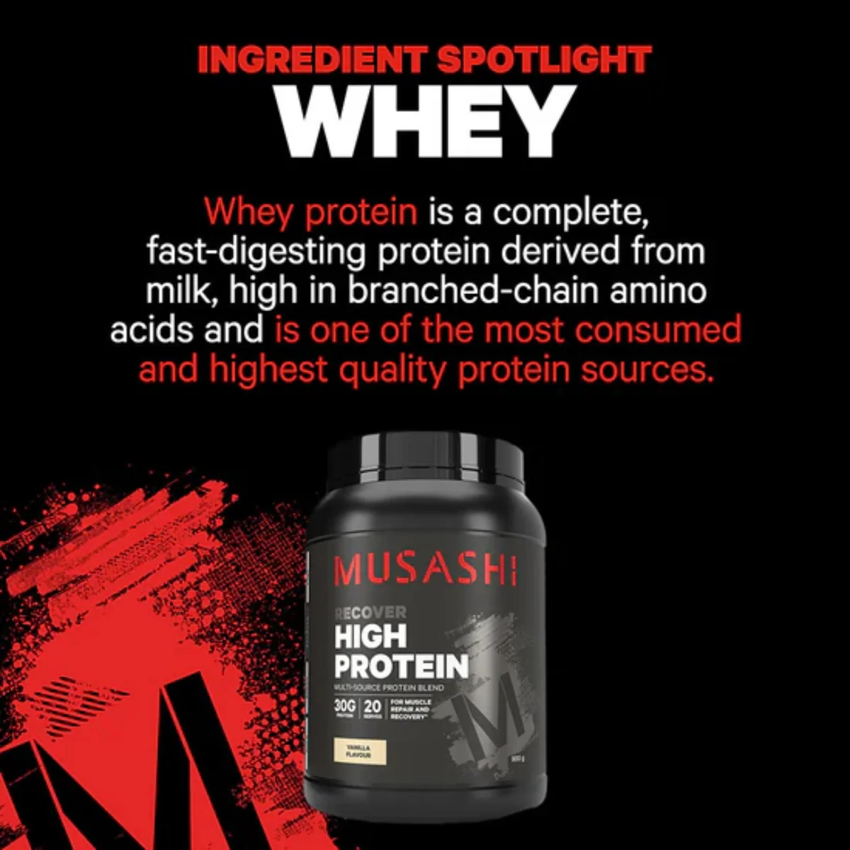 Musashi High Protein Vanilla 375g - Image 4