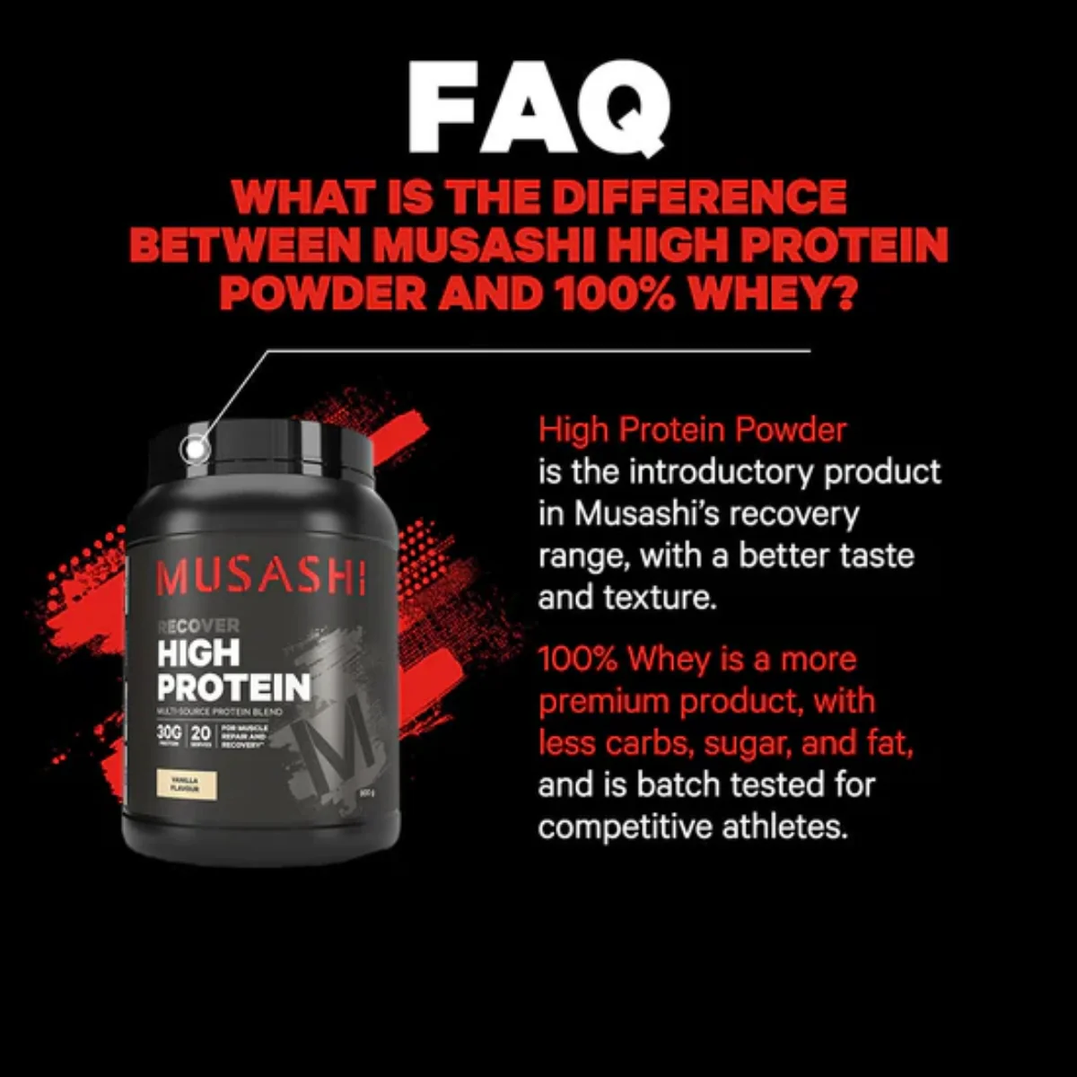 Musashi High Protein Vanilla 900g - Image 2