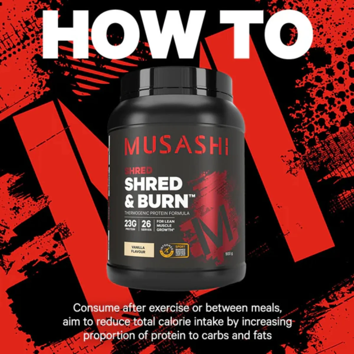Musashi Shred & Burn Vanilla 340g - Image 5