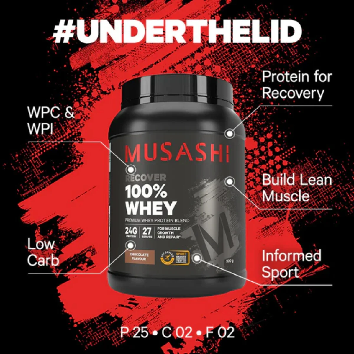 Musashi Whey 100% Vanilla 900g - Image 2