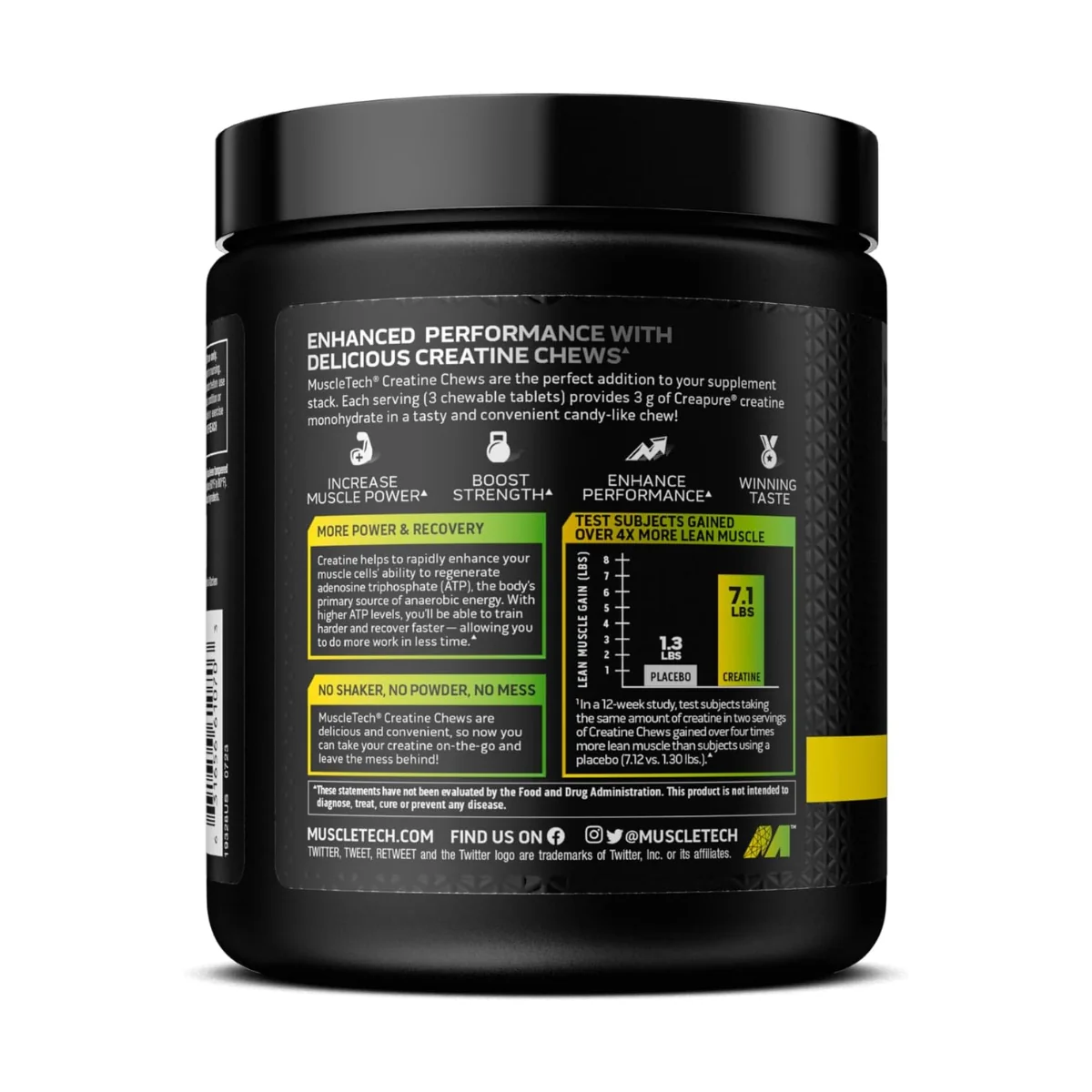 MuscleTech Creatine Chews Citrus Burst 90 Chewable Tablets - Image 2