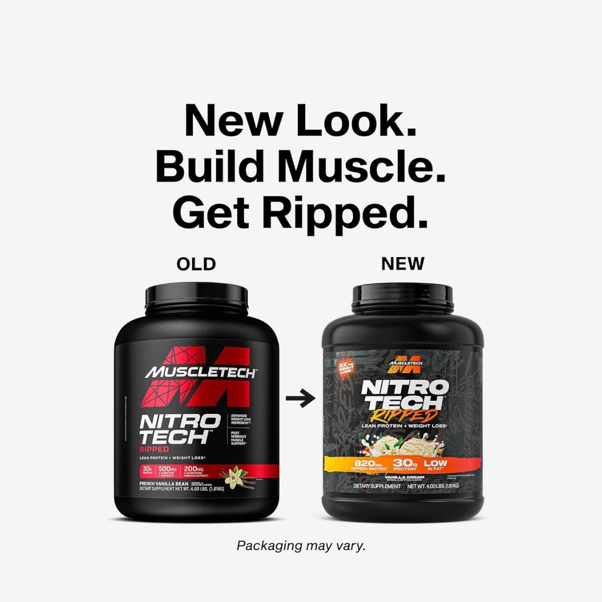 MuscleTech Nitro Tech Ripped Whey Protein Vanilla Bean 1.81kg - Image 4