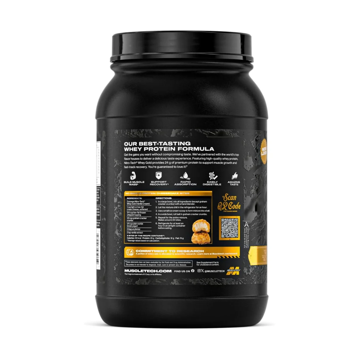 MuscleTech Nitro Tech Whey Protein Gold French Vanilla Cream 907g - Image 3
