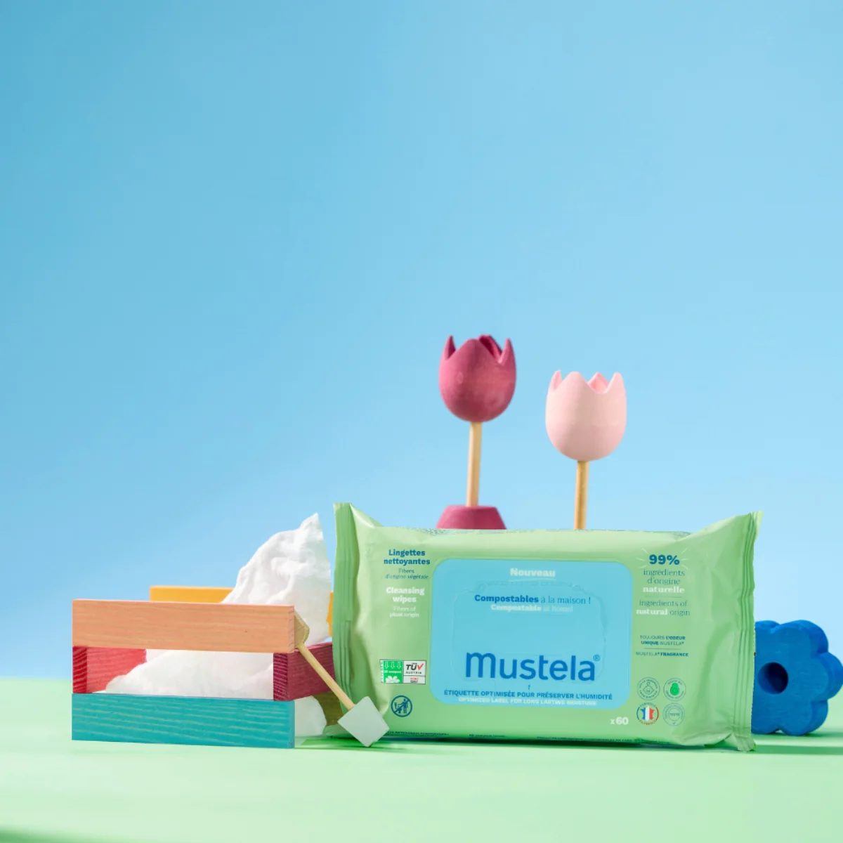 Mustela Baby Cleansing Wipes 60 Sheets - Image 2
