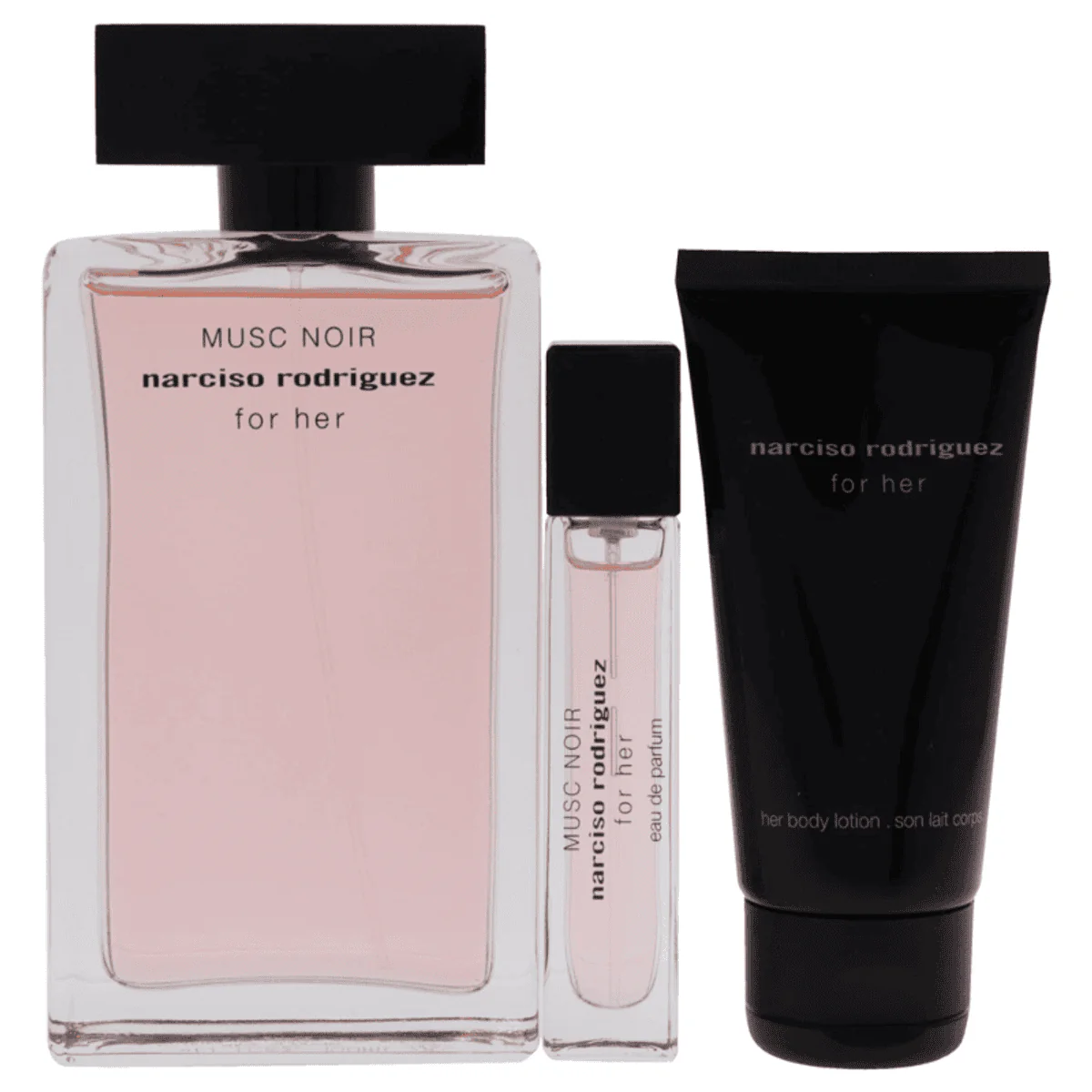 Narciso Rodriguez Musc Noir For Her Eau de Parfum 100ml + Eau de Parfum 10ml Purse Spray + Her Body Lotion 50ml Gift Set - Image 2