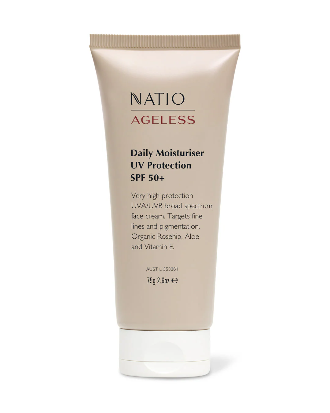 Natio Ageless Daily Moisturiser UVA & UVB Protection SPF50+ 75g - Image 2
