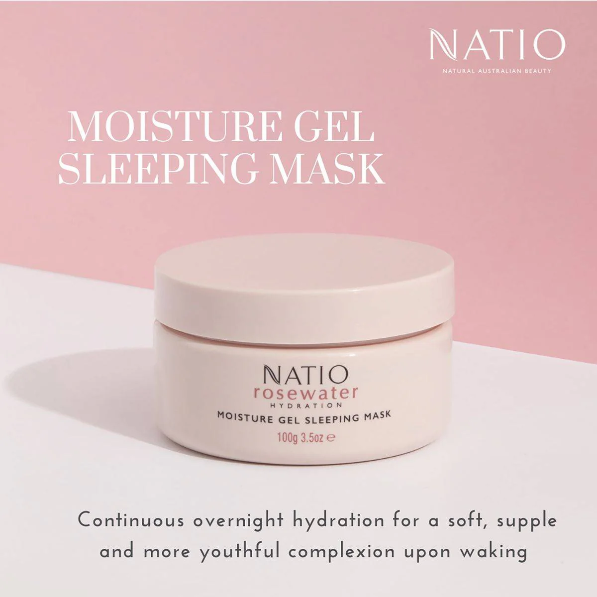 Natio Rose Water Hydration Moisture Gel Sleeping Mask 100g - Image 3