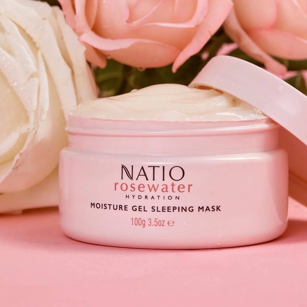 Natio Rose Water Hydration Moisture Gel Sleeping Mask 100g - Image 5