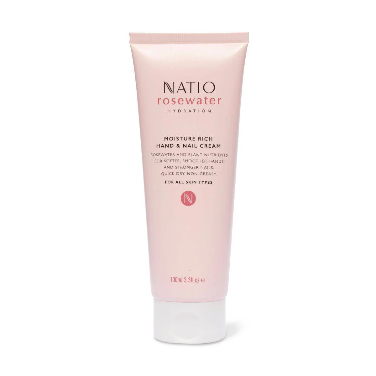 Natio Rose Water Hydration Moisture Rich Hand & Nail Cream 100ml - Image 6