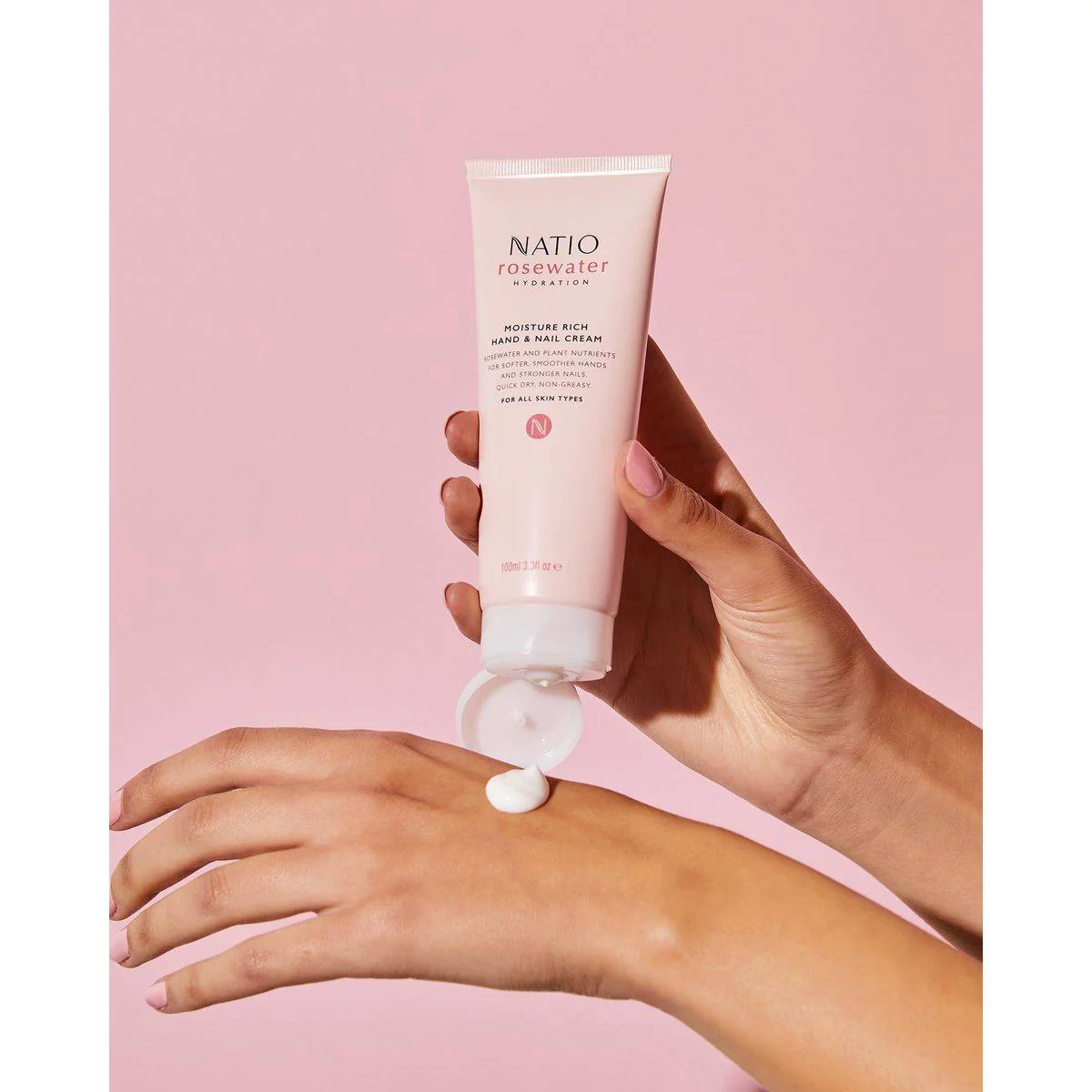 Natio Rose Water Hydration Moisture Rich Hand & Nail Cream 100ml - Image 8