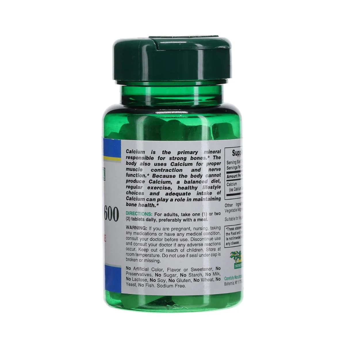 Natures Bounty Calcium 600mg 60 Tablets - Image 2