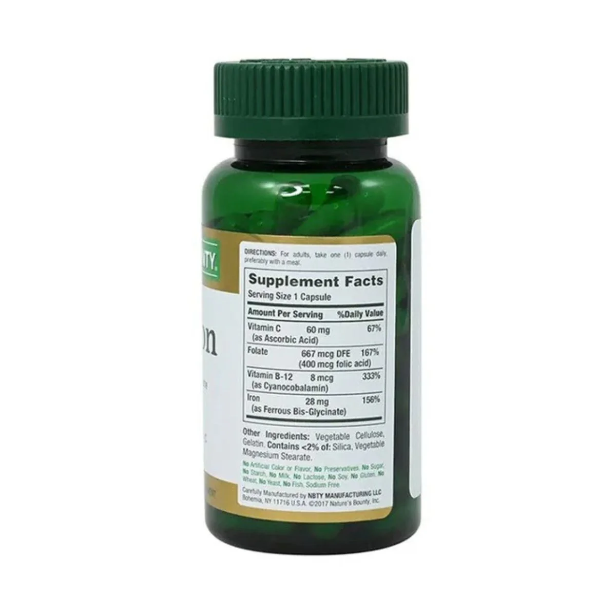 Natures Bounty Easy Iron 28mg 90 Capsules - Image 2