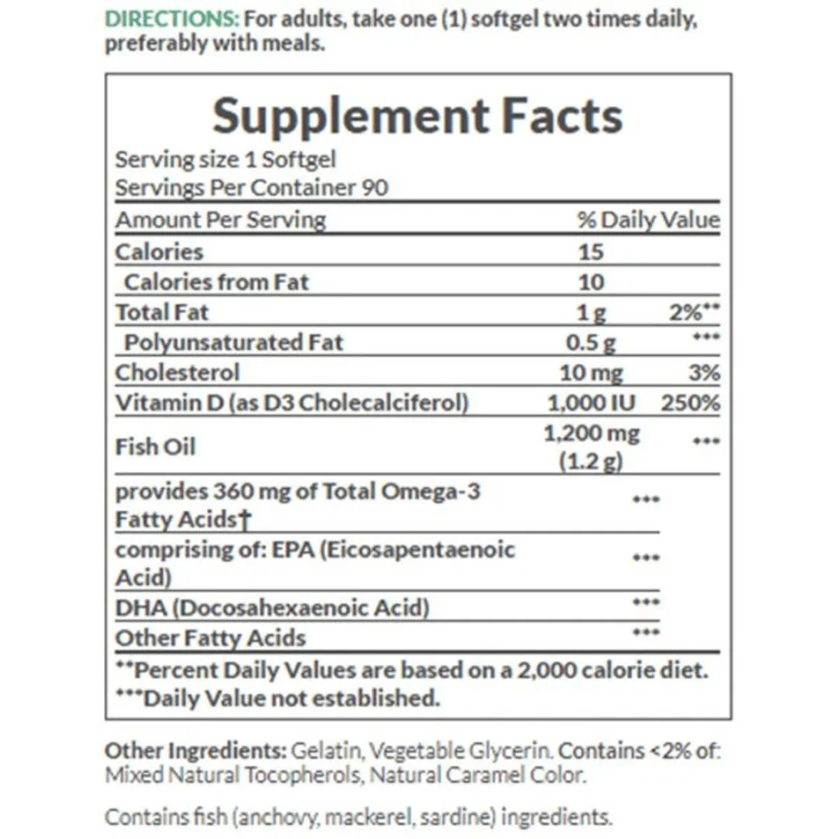 Natures Bounty Fish Oil 1,200mg + D3 1,000IU 90 Softgel - Image 5